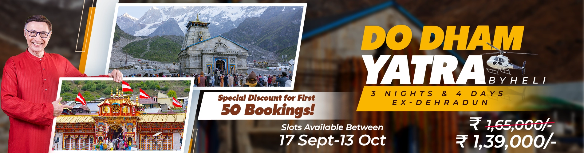 Do Dham Yatra by Helicopter Ex Dehradun