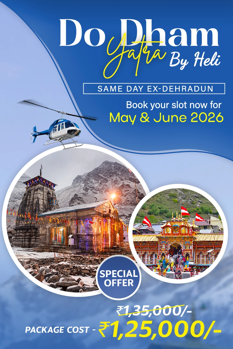 Do Dham Yatra Same Day by Helicopter ex Dehradun