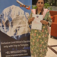 Happy Pilgrim with Kailash Mansarovar Yatra Aerial Darshan