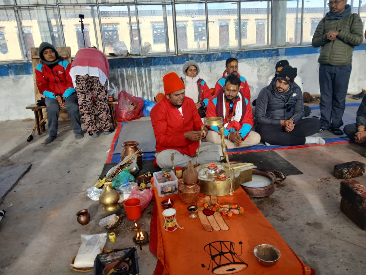 Panditji Guiding Sacred Yatra Rituals